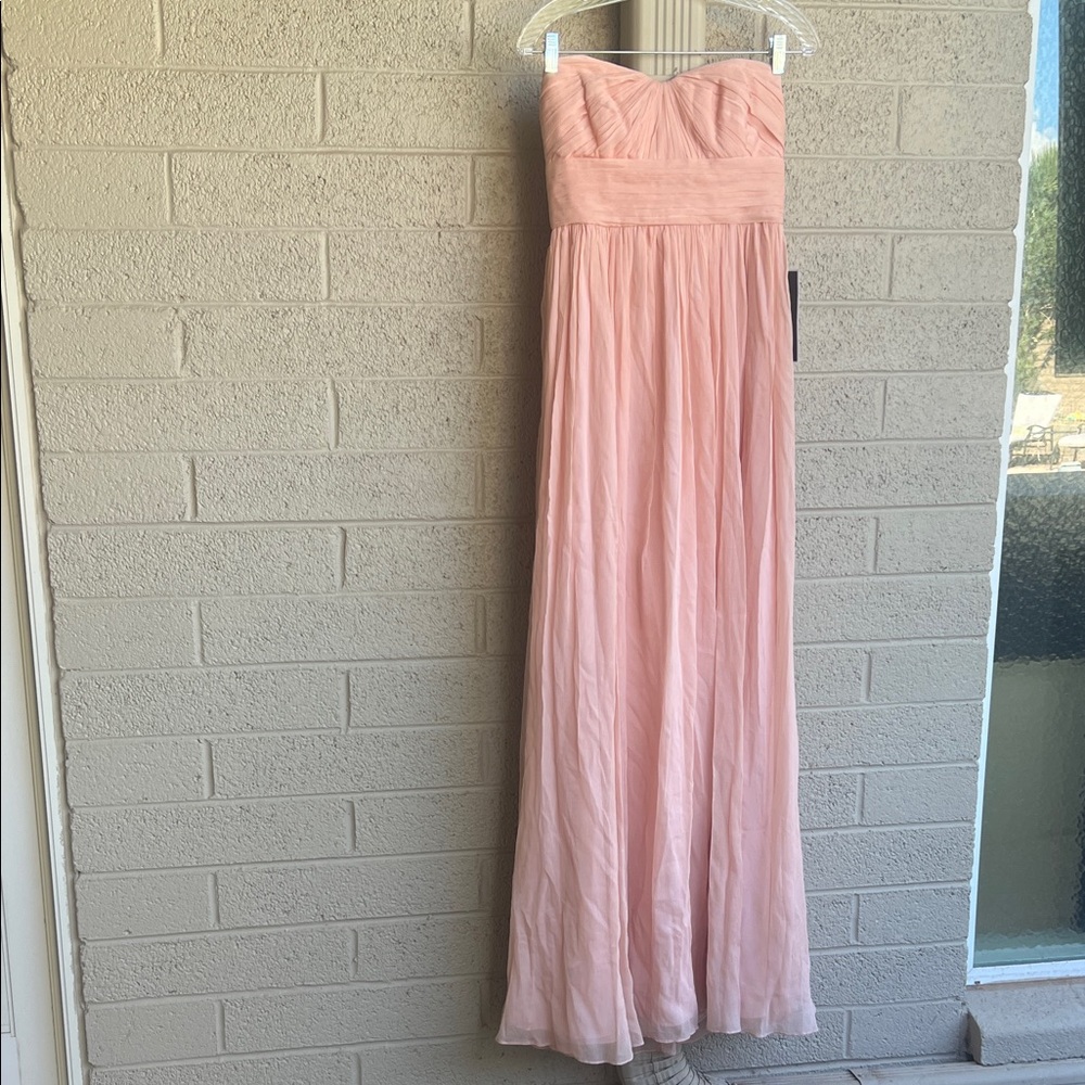 J. Crew Strapless Blush Pink Maxi Dress